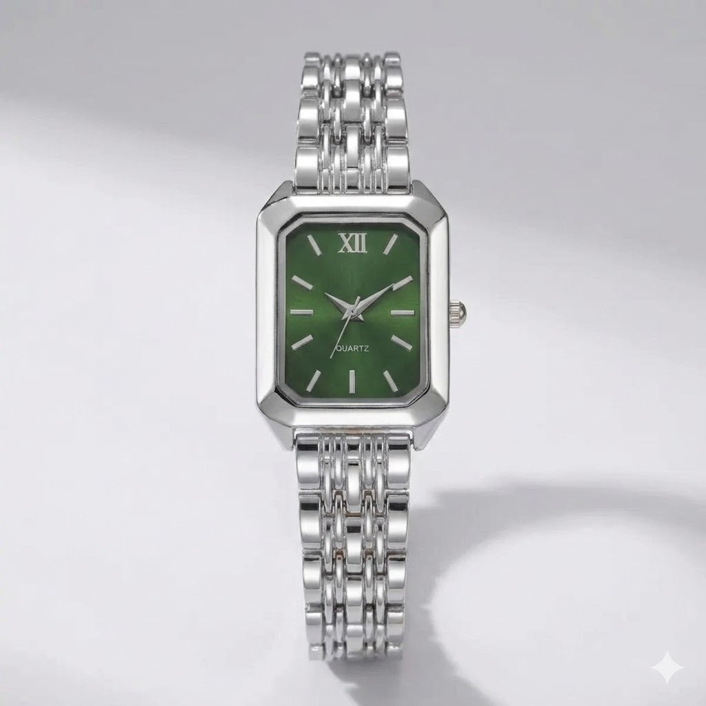 Montre pour Femme Quartz Argent Vert