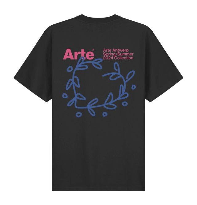 T-shirt ART Noir avec motif Bleu